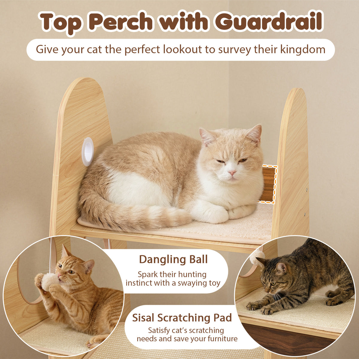 Arbre à chat design fusée multi-niveaux
