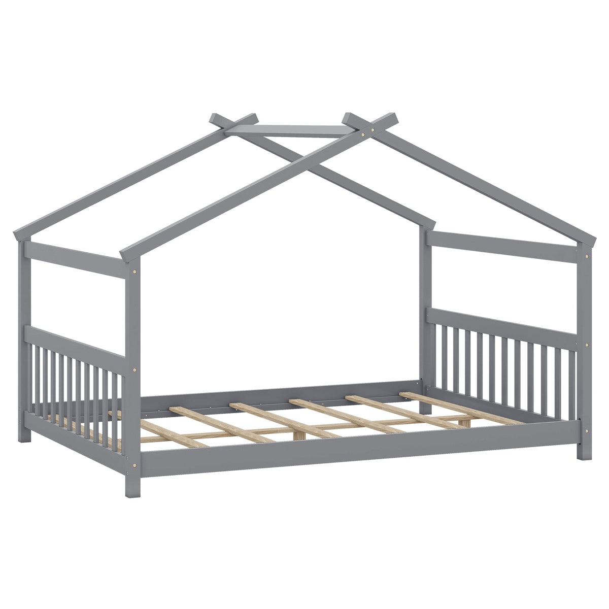 Lit cabane Montessori format double avec tête de lit