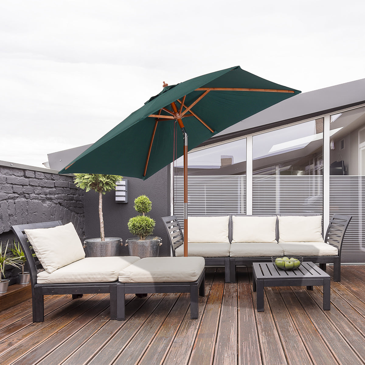 Rectangular Patio Umbrella Tilt 200 x 150 cm