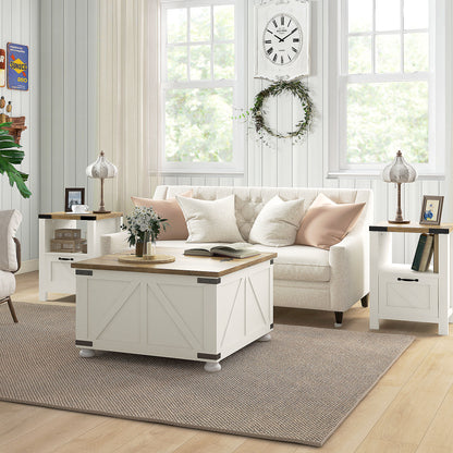 Farmhouse coffee table with hidden storage