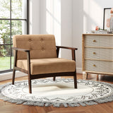 Silla auxiliar de diseño estilo mid-century en madera de caucho