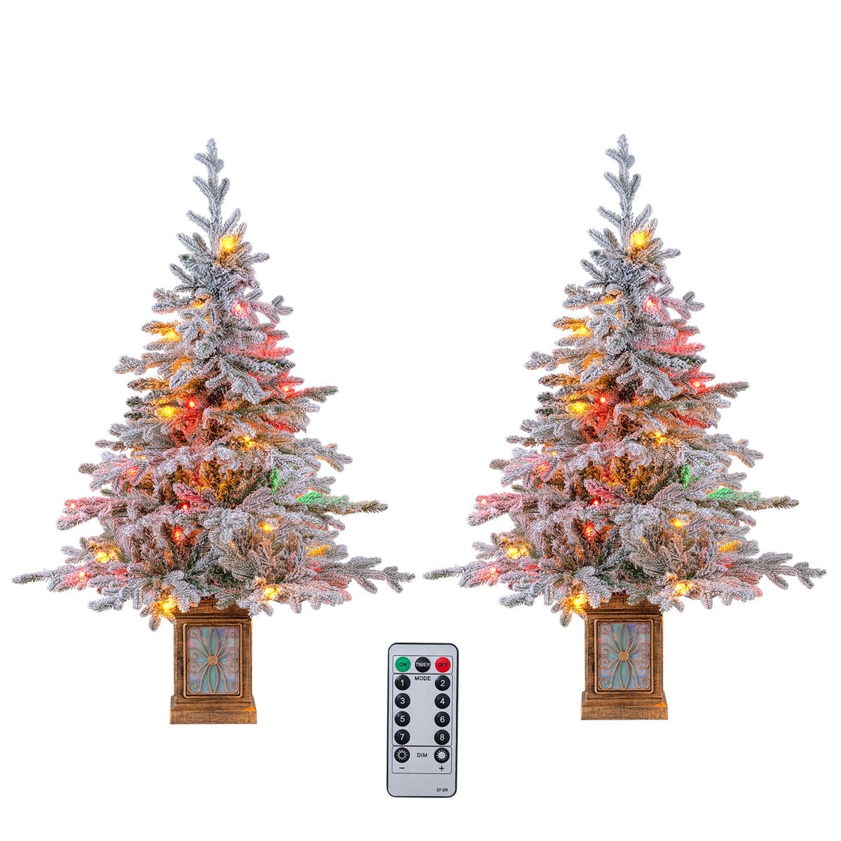 Arbre de Noël artificiel en pot lumineux — Lot de 2