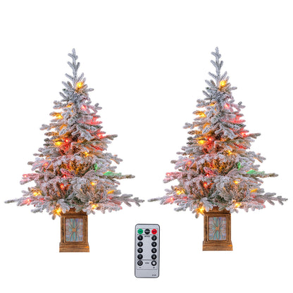 Arbre de Noël artificiel en pot lumineux — Lot de 2