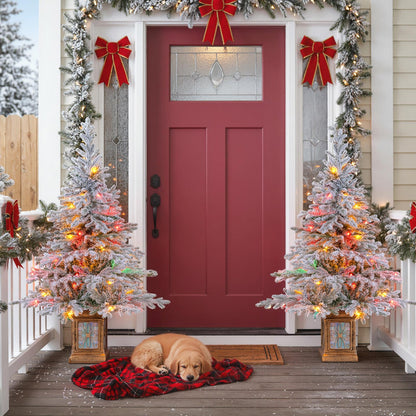 Arbre de Noël artificiel en pot lumineux — Lot de 2