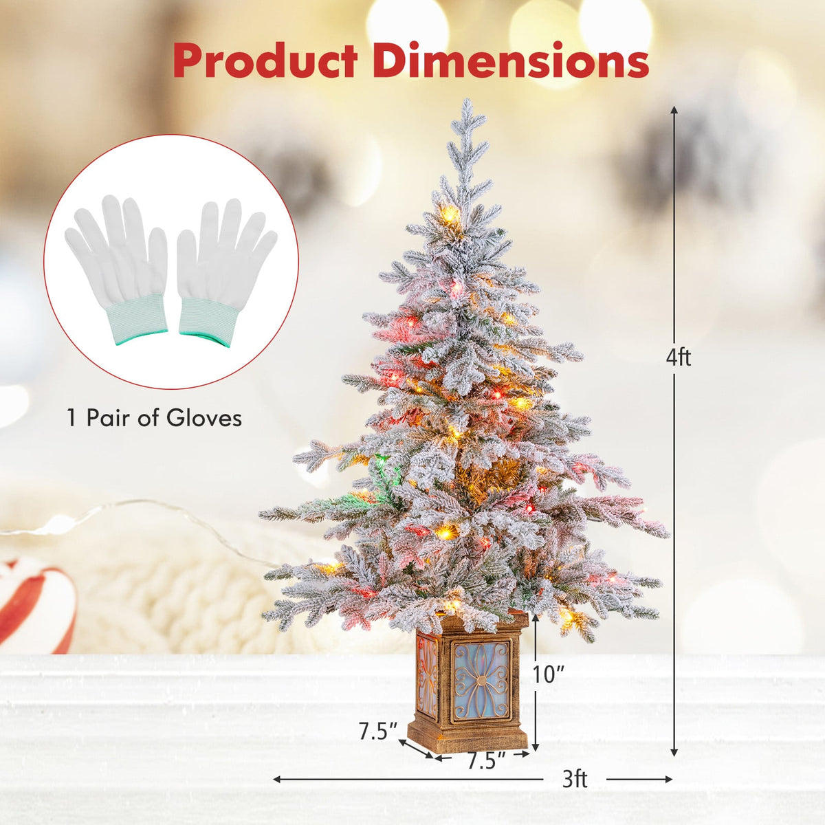 Arbre de Noël artificiel en pot lumineux — Lot de 2