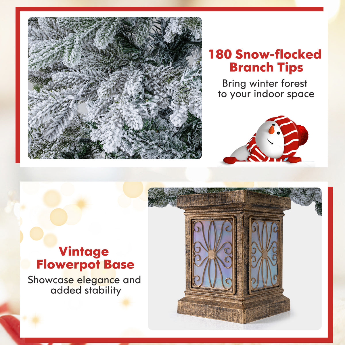 Arbre de Noël artificiel en pot lumineux — Lot de 2