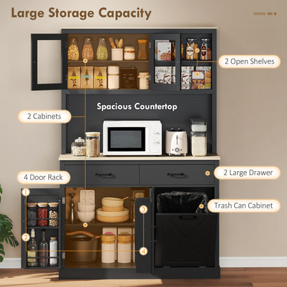 Kitchen pantry cabinet with charging station 26 L