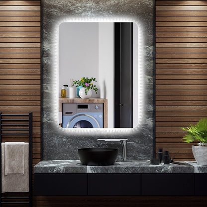 Miroir mural lumineux anti-buée tactile 81 x 61 cm