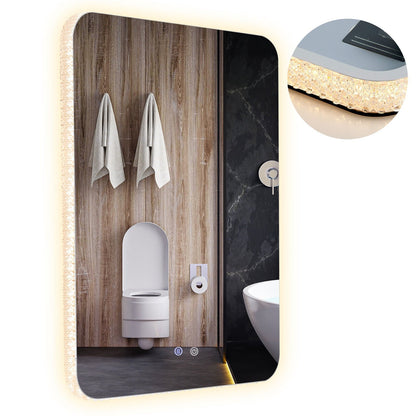 Miroir mural lumineux anti-buée tactile 81 x 61 cm