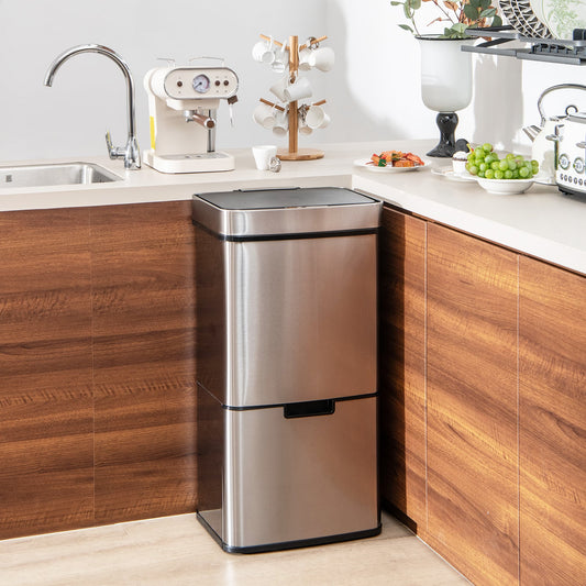 Poubelle intelligente 72 litres en acier inoxydable