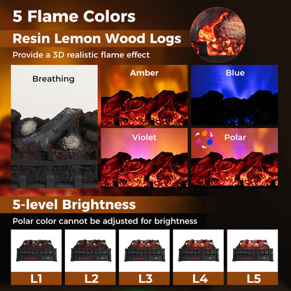 Foyer électrique en quartz infrarouge avec flammes 3D