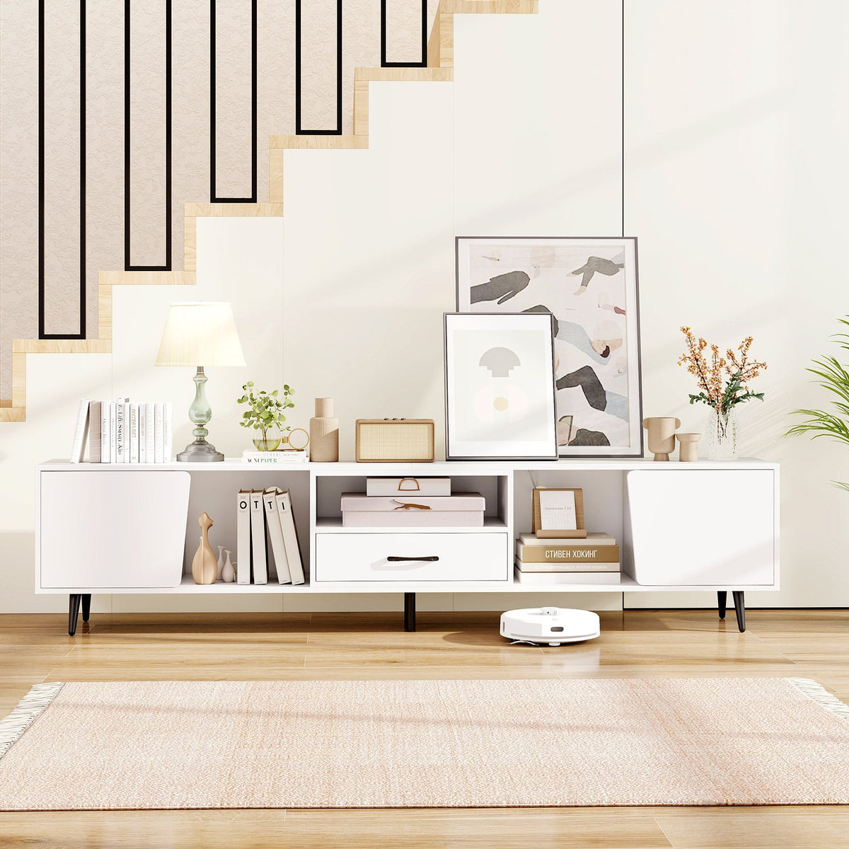 Meuble TV moderne 201 cm pour téléviseur jusqu'à 229 cm