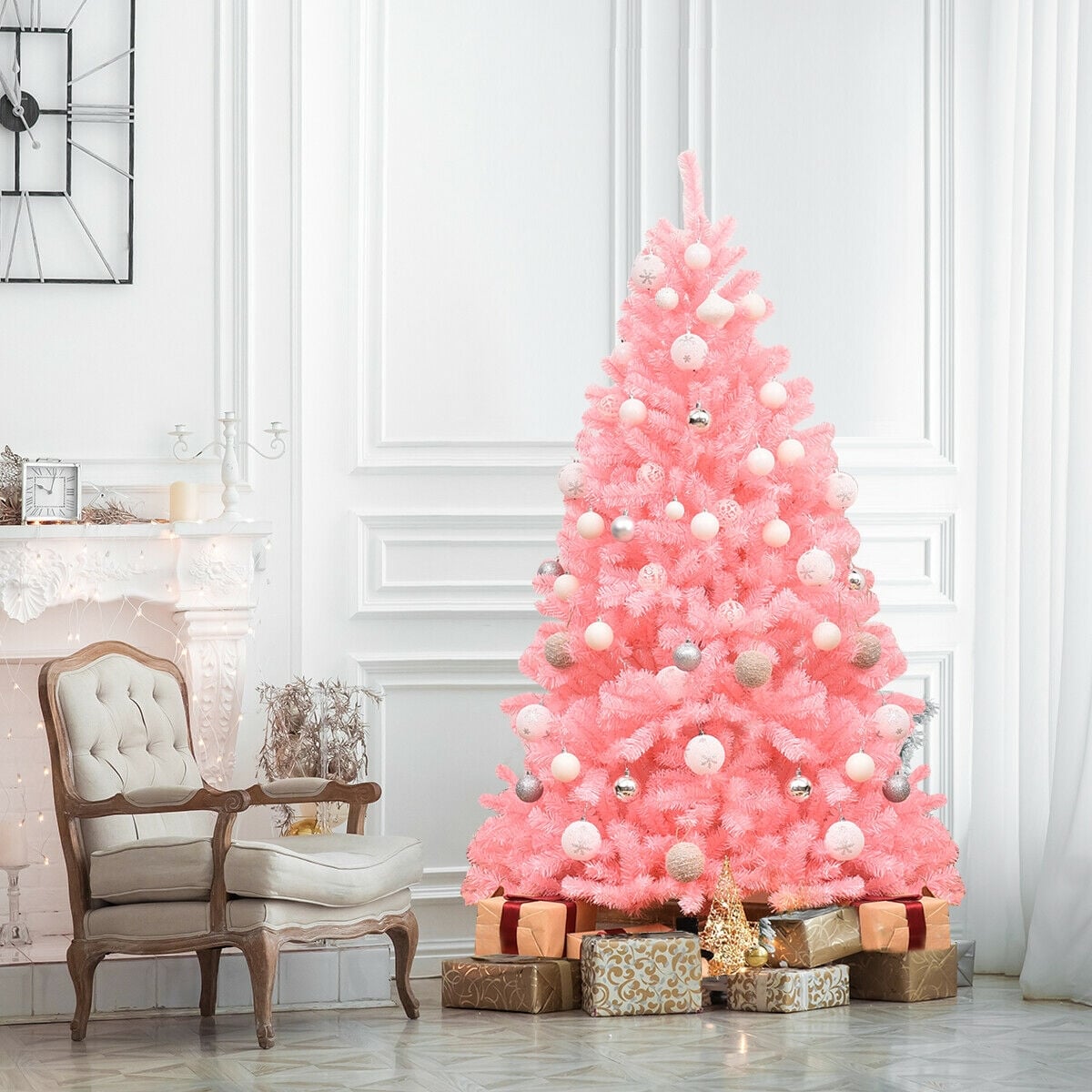 Arbre de Noël artificiel rose 183 cm