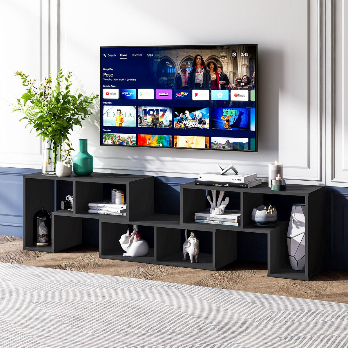 Meuble TV modulable 3 pièces pour téléviseur jusqu'à 165 cm
