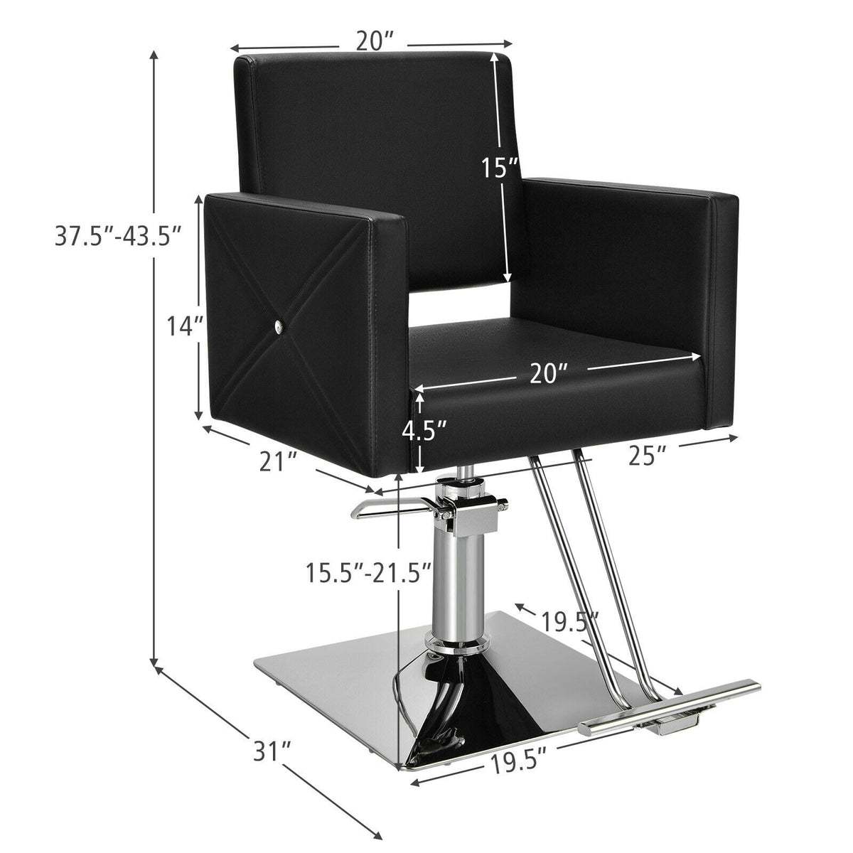 Chaise de salon de coiffure hydraulique pivotante