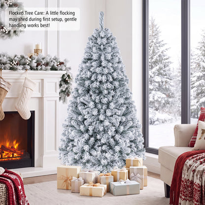 Arbre de Noël artificiel enneigé pré-éclairé 183 cm