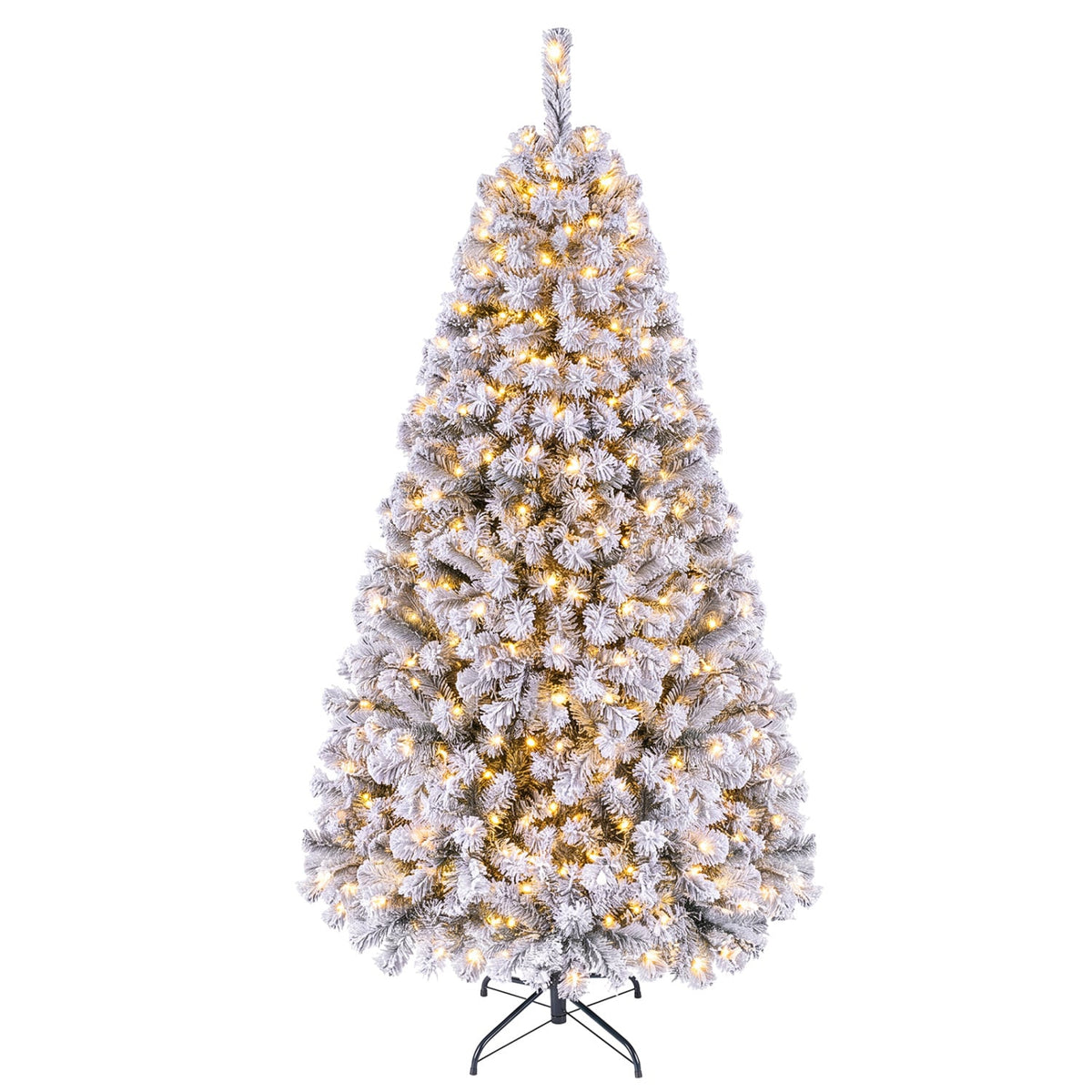 Arbre de Noël artificiel enneigé pré-éclairé 183 cm