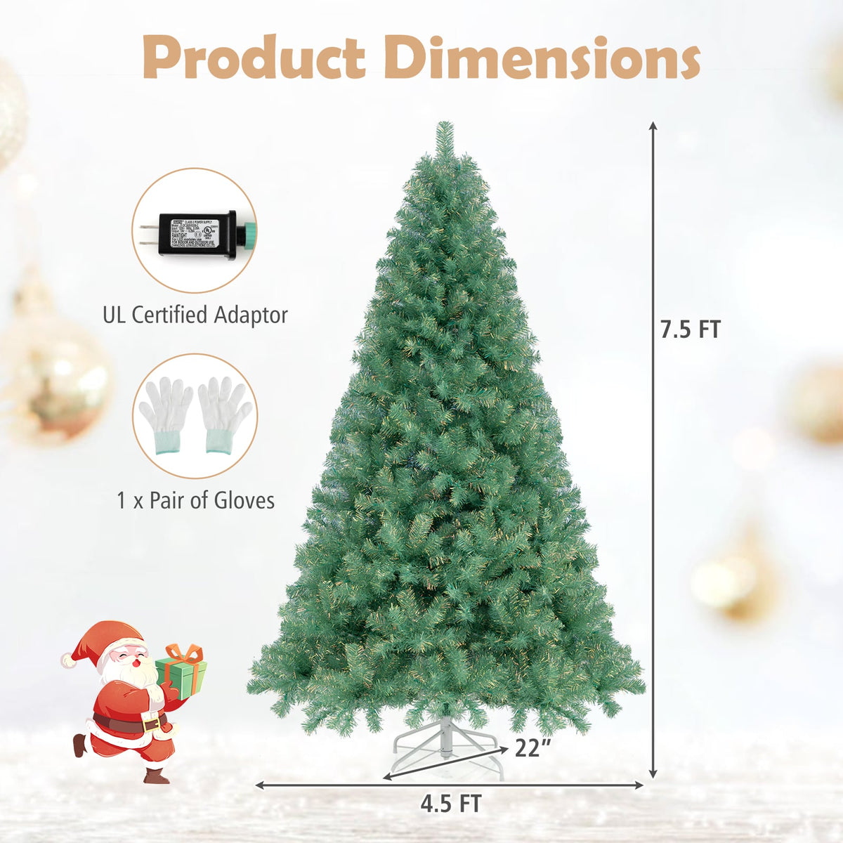 Arbre de Noël artificiel pré-éclairé décoratif