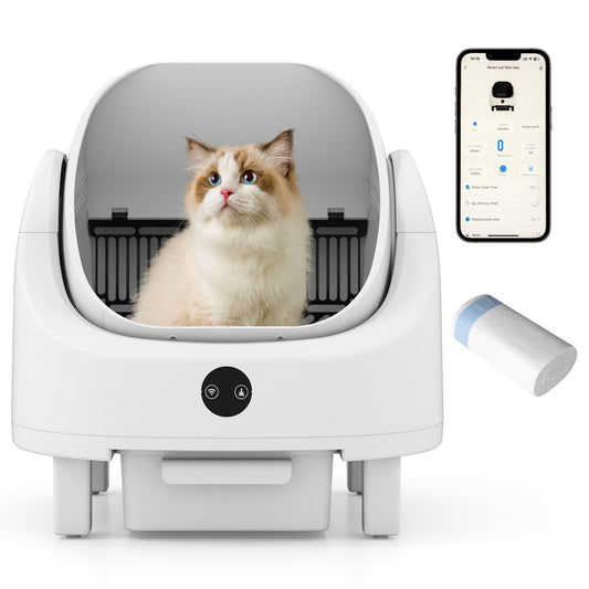 Bac à litière autonettoyant intelligent pour chats avec application