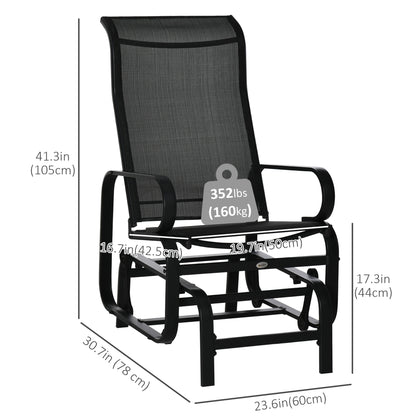 Patio Glider Chair with Breathable Mesh Fabric