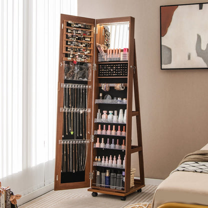 Armoire à bijoux verrouillable avec miroir de maquillage