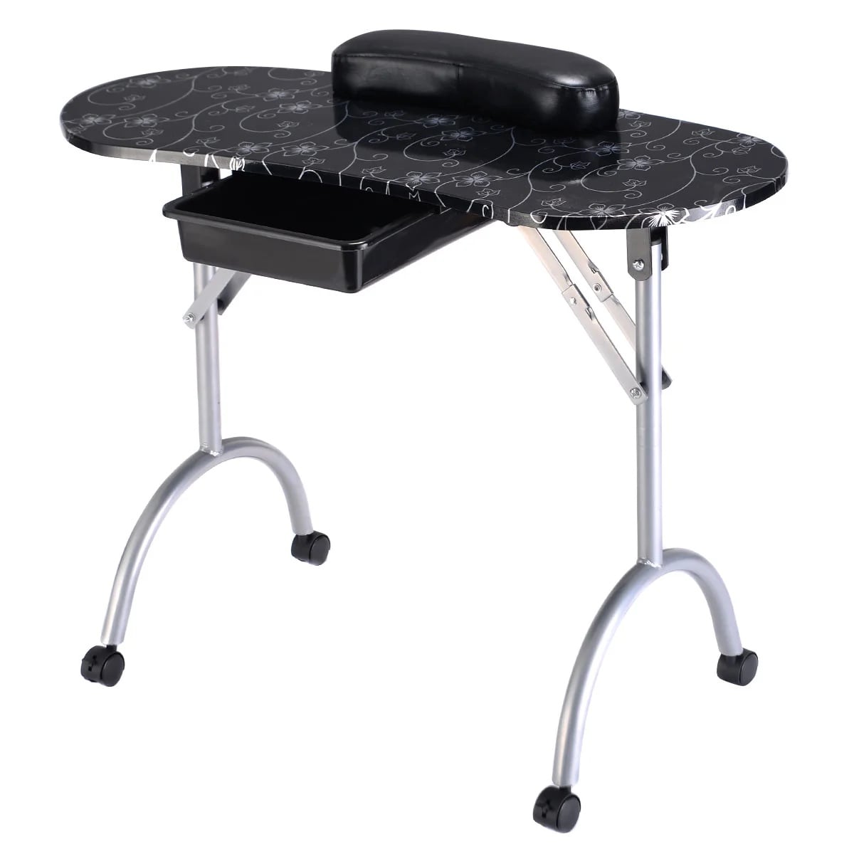 Table à manucure portable pliable avec tiroir et coussin