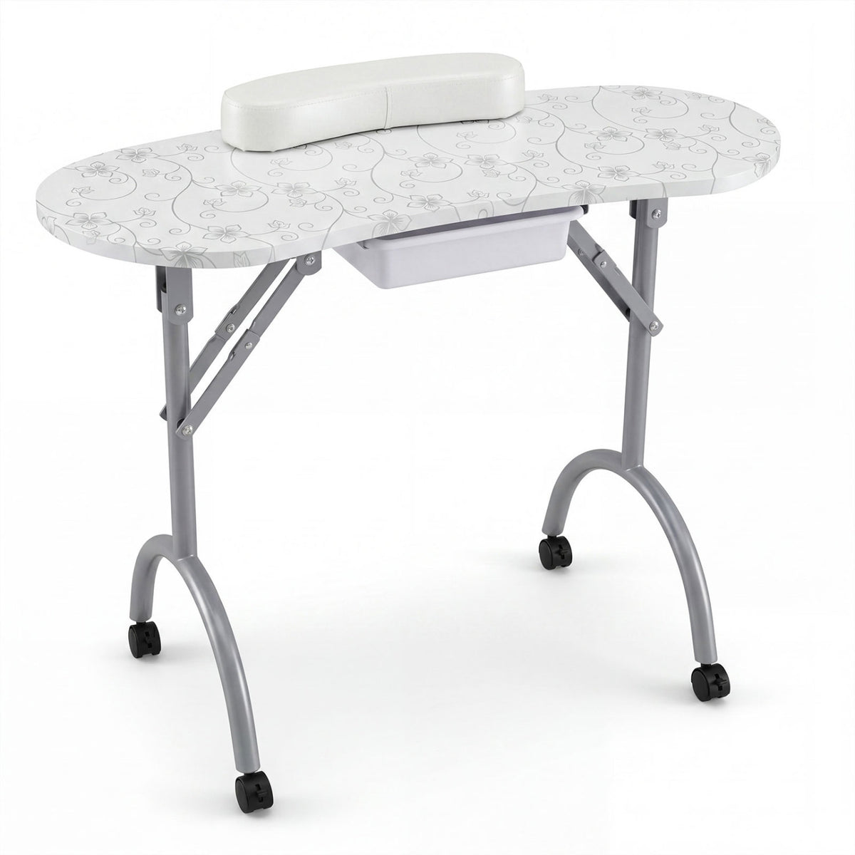 Table à manucure portable pliable avec tiroir et coussin