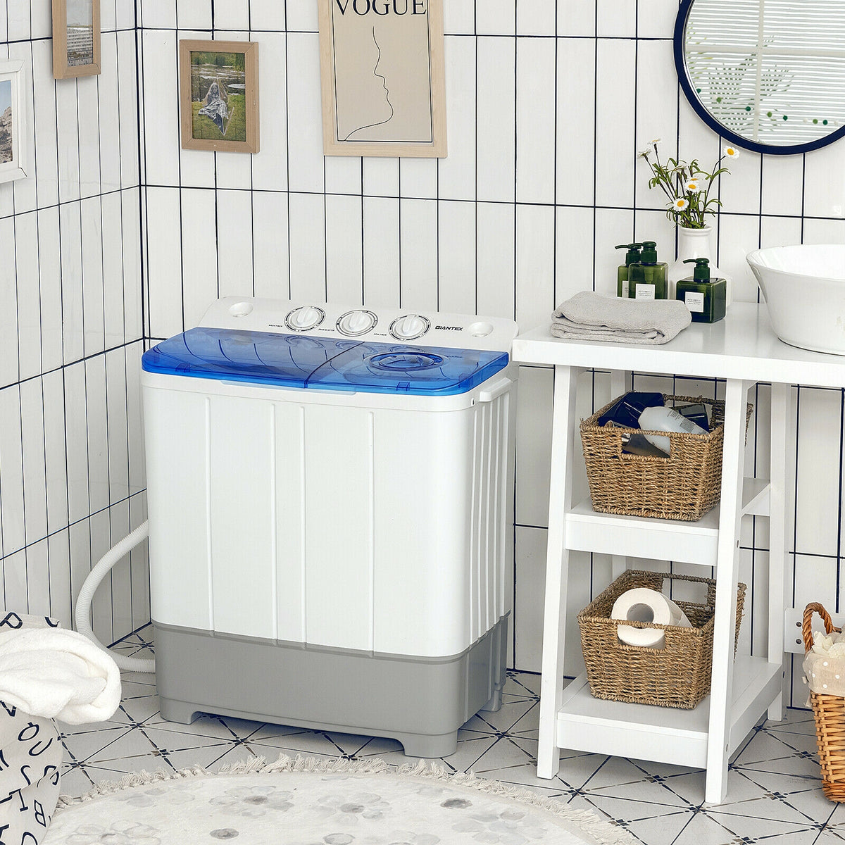 Machine à laver portable double cuve 10 kg
