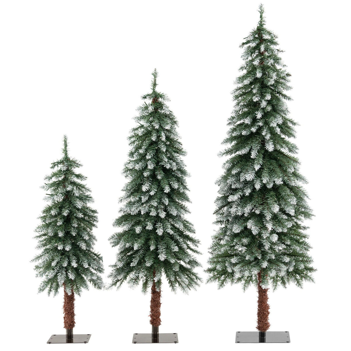 Arbre de Noël enneigé artificiel — Lot de 3