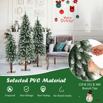 Arbre de Noël enneigé artificiel — Lot de 3