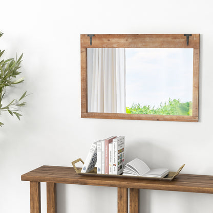 Miroir mural style porte de grange rustique 99 x 70 cm