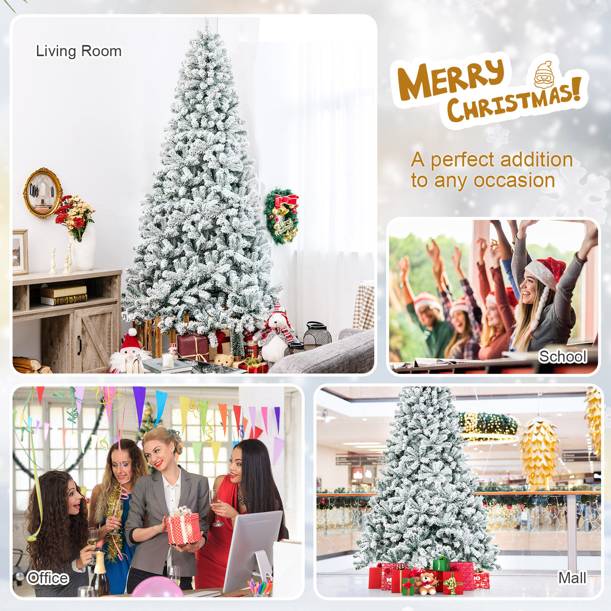 Arbre de Noël artificiel enneigé 274 cm