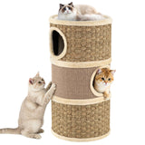 3-Story Cat Condo with Sisal Scratching Pad 71 cm
