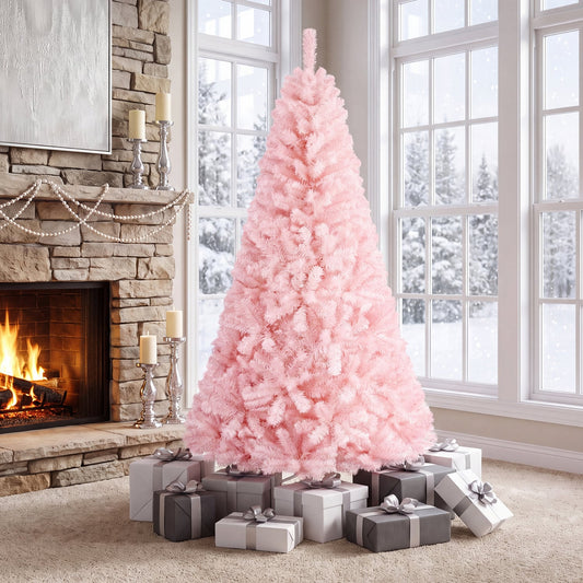 Arbre de Noël artificiel rose et feuillu