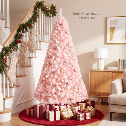 Arbre de Noël artificiel rose et feuillu