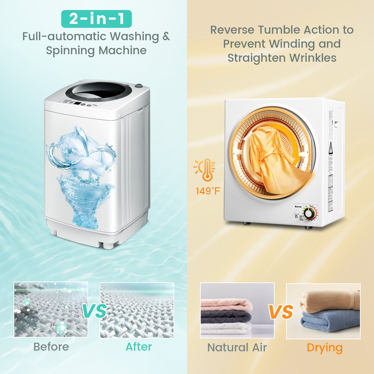 Laveuse et sécheuse compactes automatiques 3.6 kg à 4.5 kg
