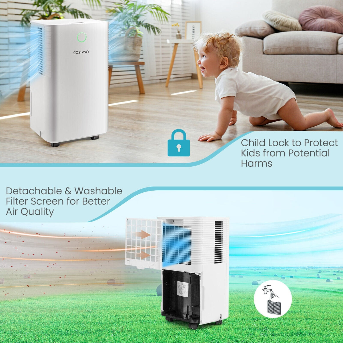 Déshumidificateur intelligent 15 L avec minuterie 24 h