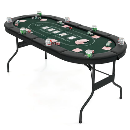 Table de poker pliante ovale pour 8 joueurs 183 cm
