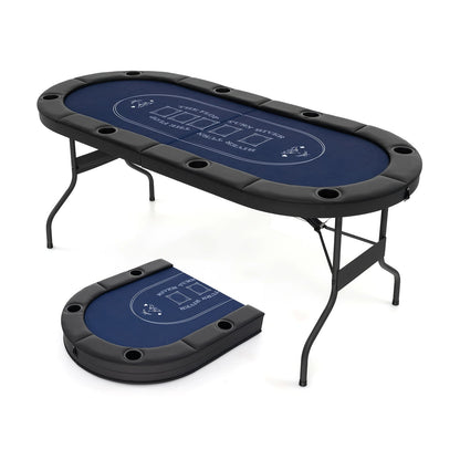 Table de poker pliante ovale pour 8 joueurs 183 cm