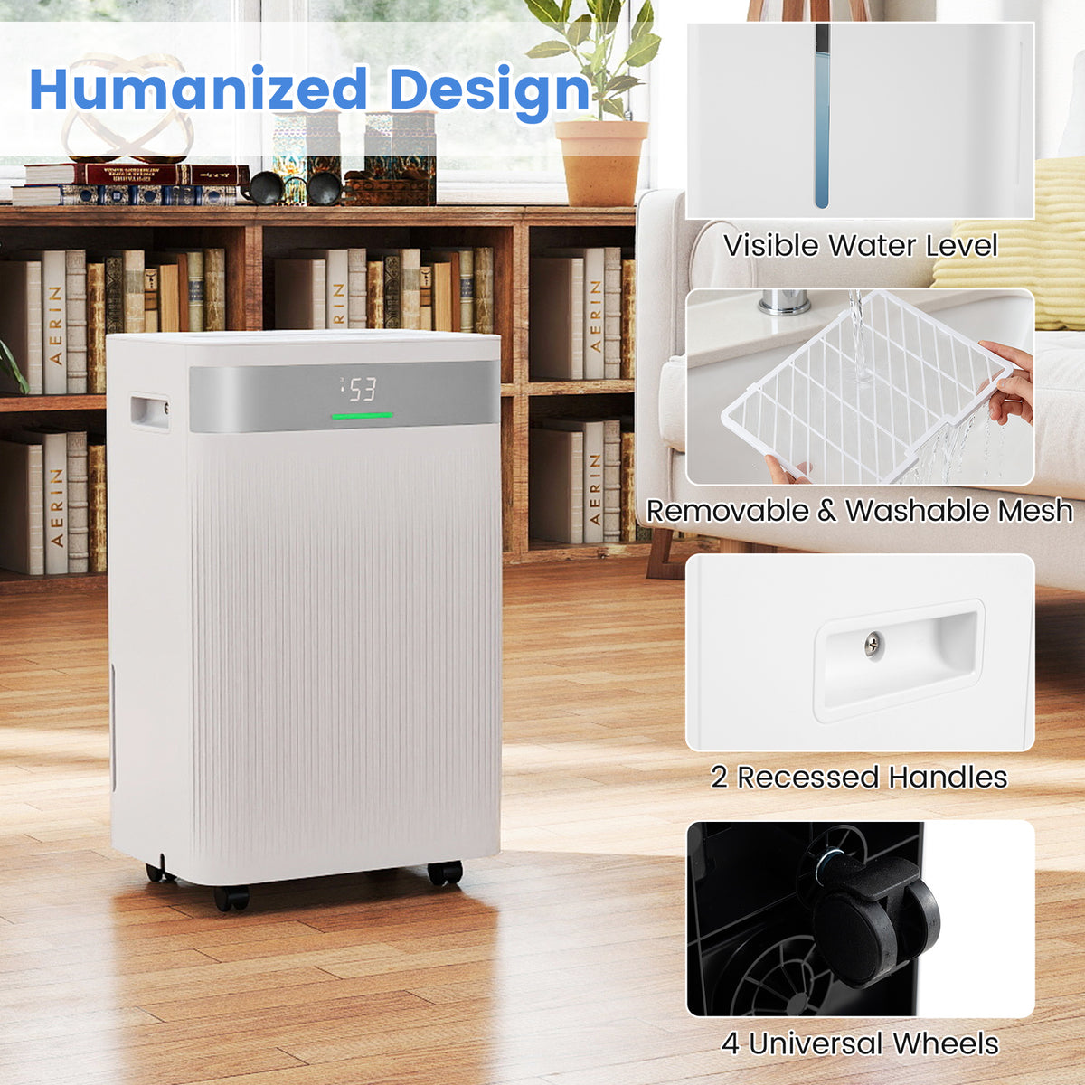 Déshumidificateur 25 L pour grande pièce 418 m²
