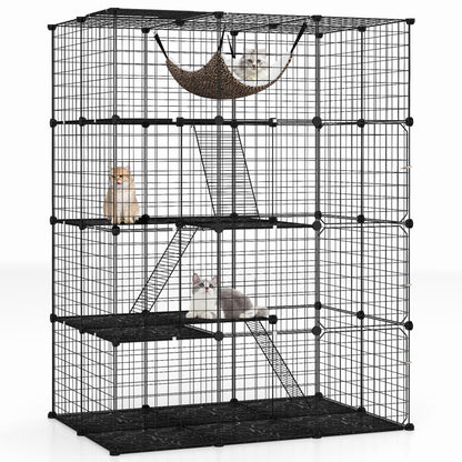Grande cage à chats à 4 niveaux avec puits