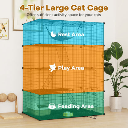 Grande cage à chats à 4 niveaux avec puits