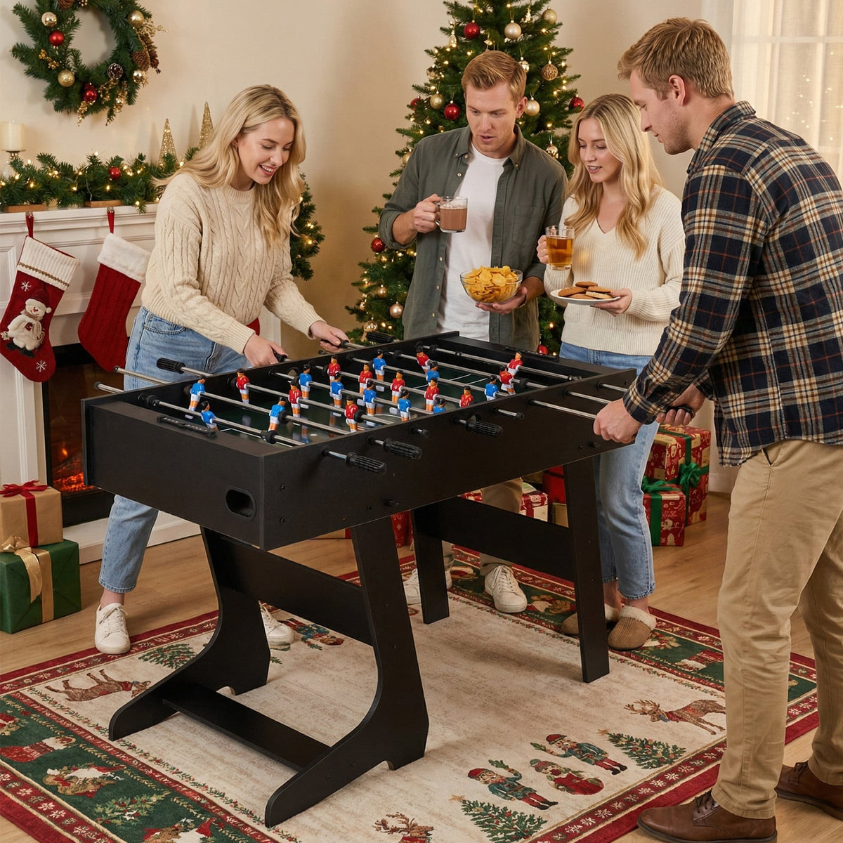 Table de baby-foot pliante avec 22 joueurs