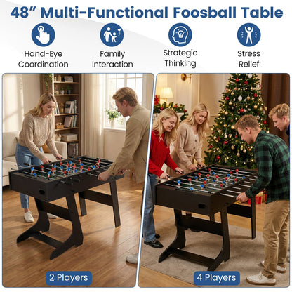 Table de baby-foot pliante avec 22 joueurs