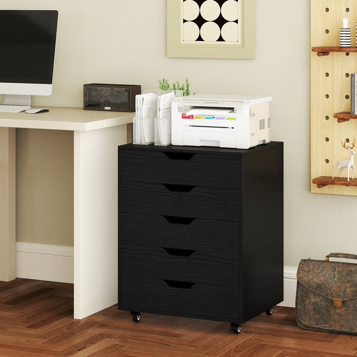 Caisson de bureau mobile à 5 tiroirs