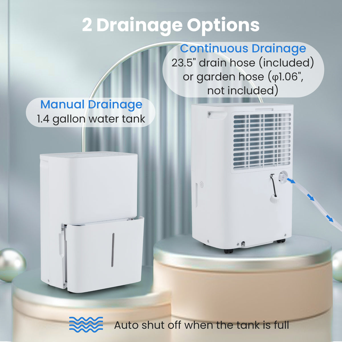Déshumidificateur intelligent 45 L avec minuterie 24 h