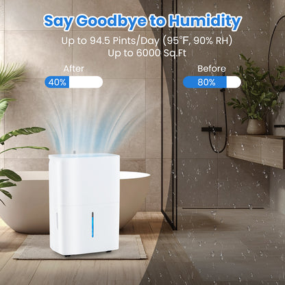 Déshumidificateur intelligent 45 L avec minuterie 24 h