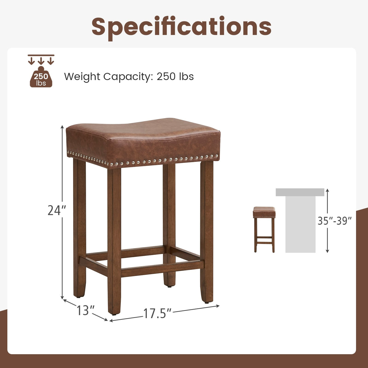 Tabouret de bar 61 cm — Lot de 2
