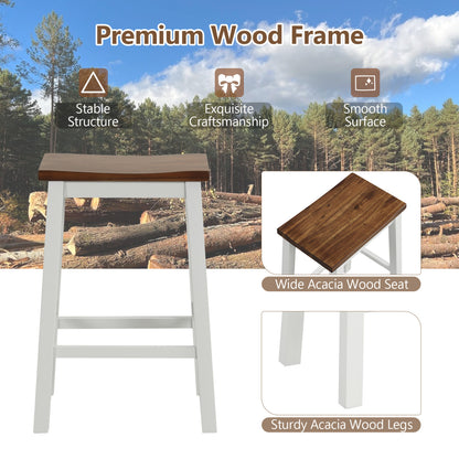 Tabourets de bar ergonomiques en bois massif — Lot de 4
