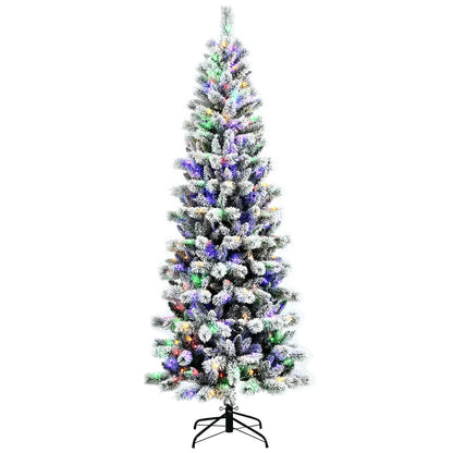 Arbre de Noël artificiel enneigé pré-éclairé 229 cm